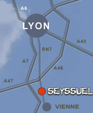 Localisation du salon des vins de Seyssuel